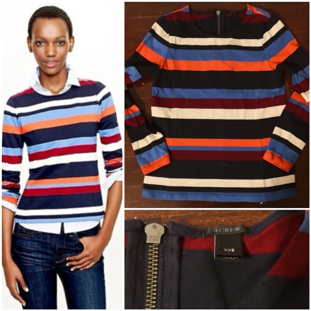 J Crew Colorblock Top in Stripe
